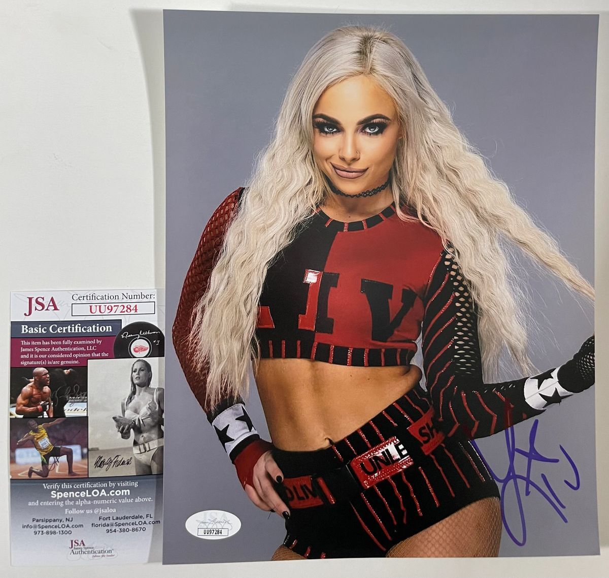 WWE NXT Liv Morgan Autographed 8x10 Photo G Signed Wrestlemania JSA COA