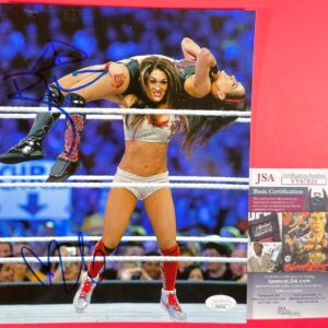 WWE NXT Nikki Bella & Brie Bella Twins Dual Signed 8x10 Photo Autograph JSA COA