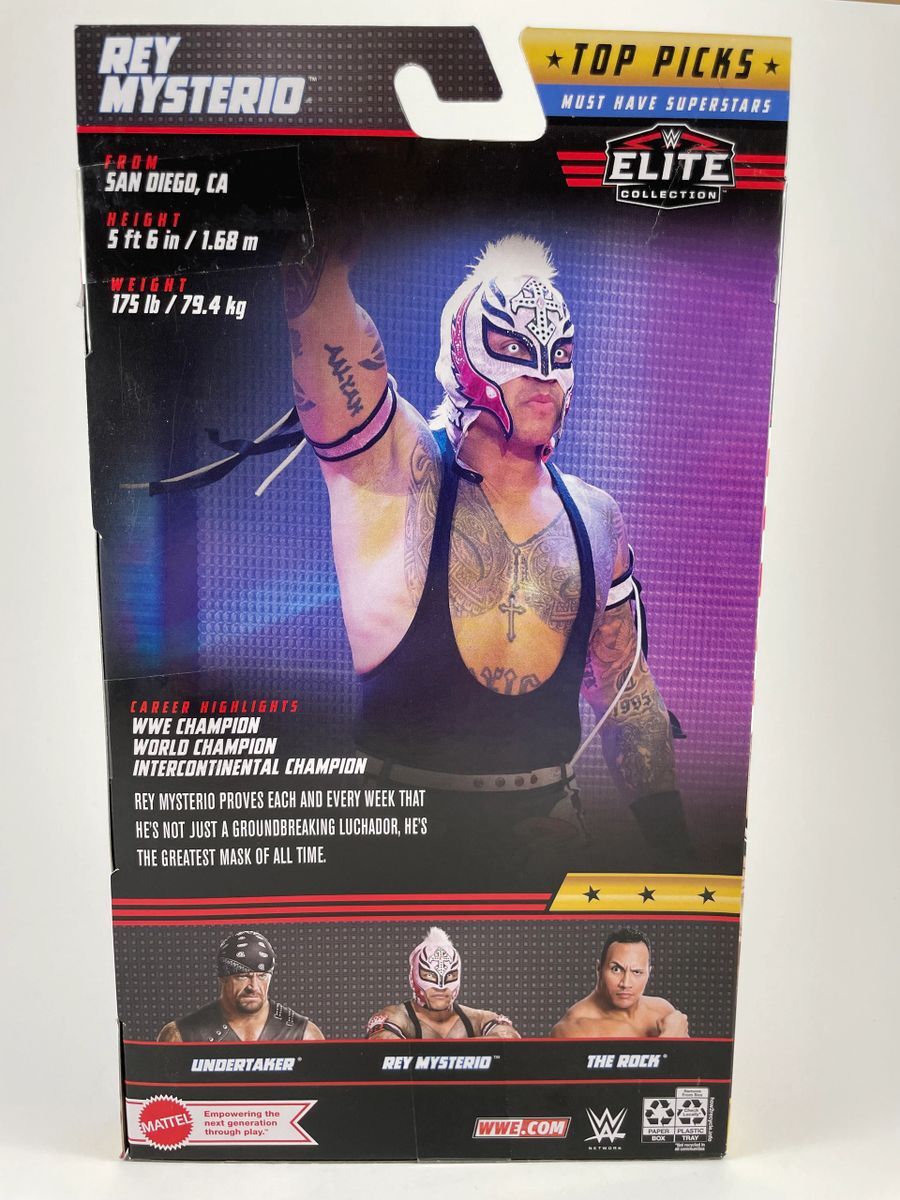 WWE NXT Rey Mysterio Signed Mattel Elite Wrestling Figure Autograph JSA COA - Image 4