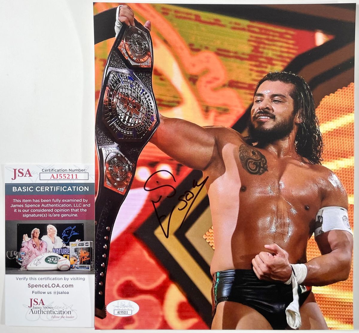WWE Santos Escobar Signed Legado Del Fantasma 8x10 Photo A Autograph JSA COA
