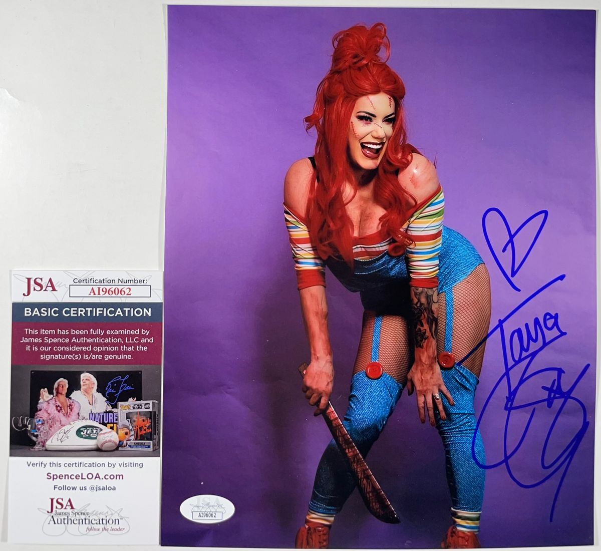 AEW All Elite Wrestling Taya Valkyrie Signed 8x10 Photo B Autograph NXT JSA COA