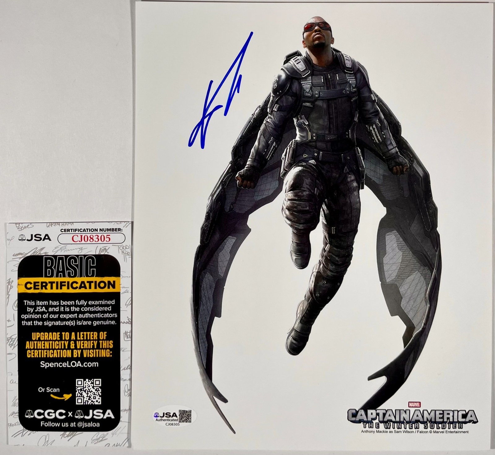 Anthony Mackie Signed Marvel Captain America Winter Soldier 8x10 Photo JSA COA