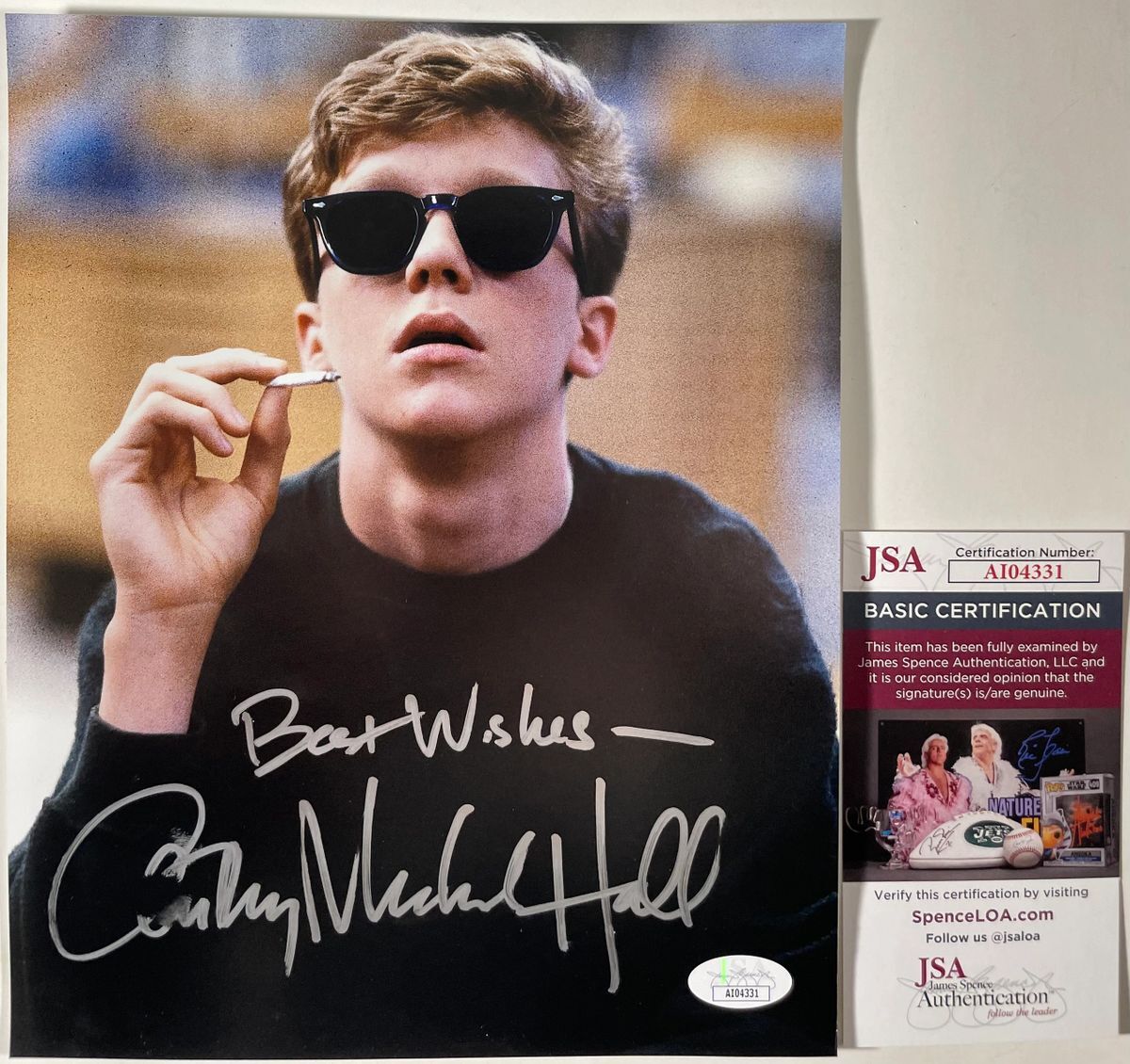 Anthony Michael Hall Signed The Breakfast Club 8x10 Photo B Autograph JSA COA