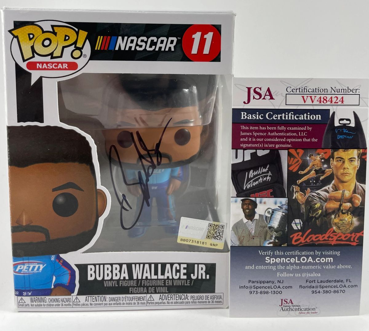 Bubba Wallace Jr Signed NASCAR Petty Motorsports Funko POP! Autograph JSA COA