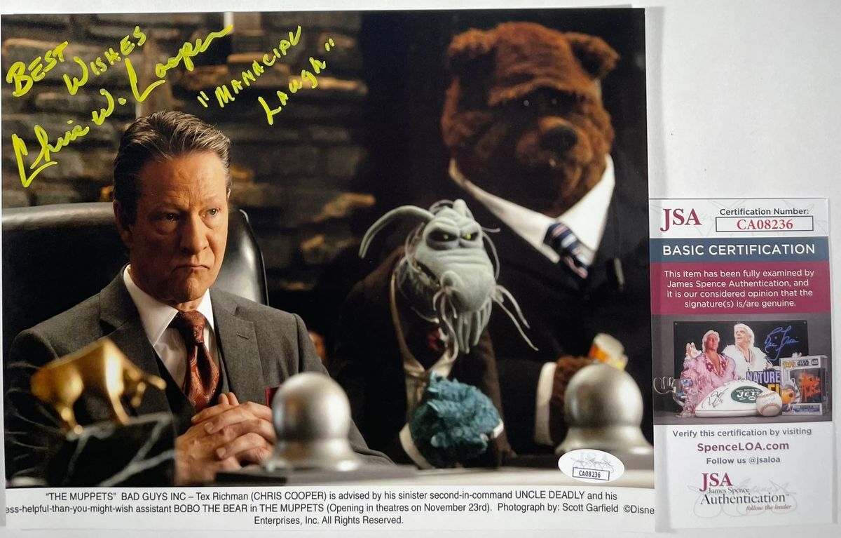 Chris Cooper Signed The Muppets 8x10 Photo B Authentic Autograph Tex JSA COA