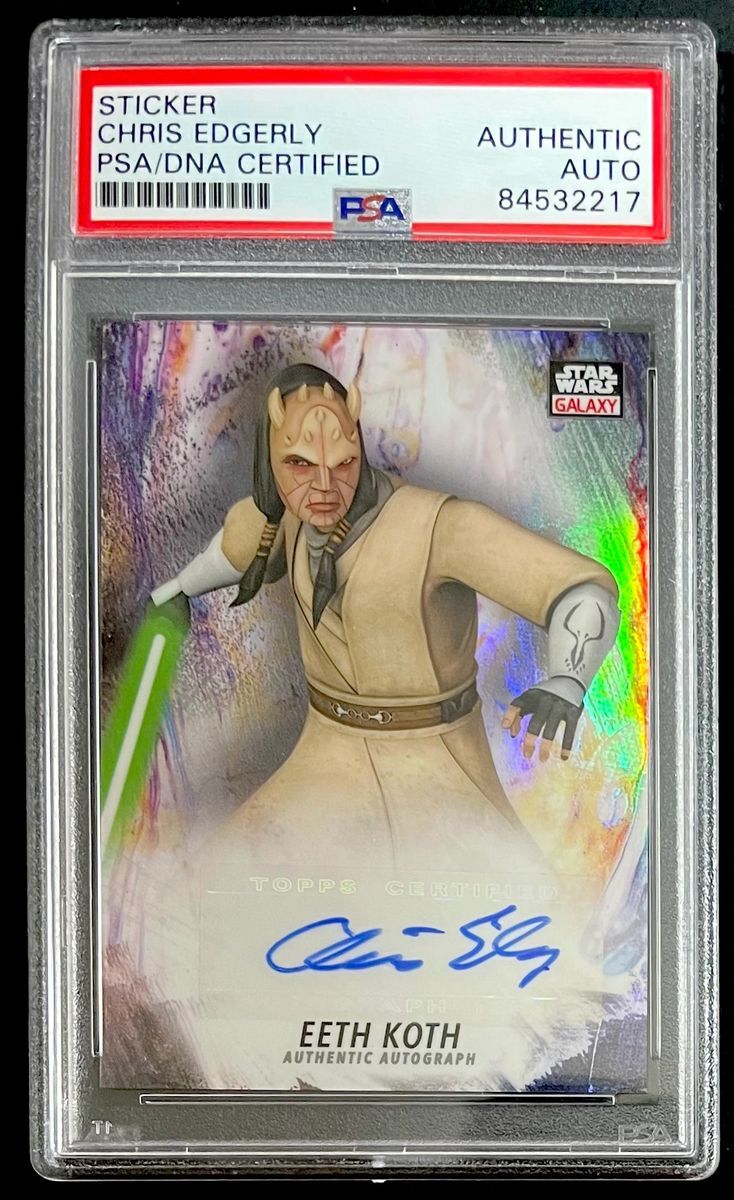 Chris Edgerly 2021 Topps Chrome Star Wars Galaxy Eeth Koth Autograph Card PSA