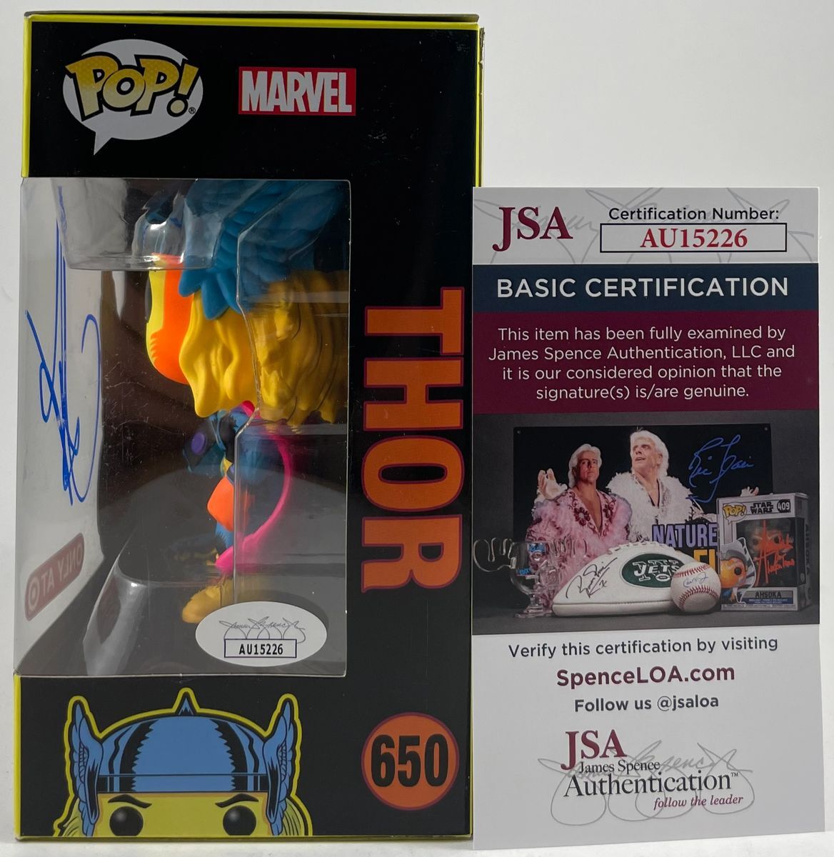 Chris Hemsworth Signed Marvel Thor Black Light Funko POP! Autograph JSA COA - Image 2