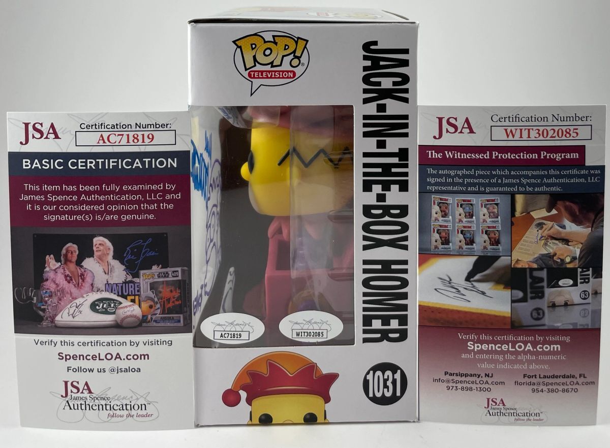 Dan Castellaneta Tone Rodriguez Signed The Simpsons THOH Homer Funko POP JSA COA - Image 2