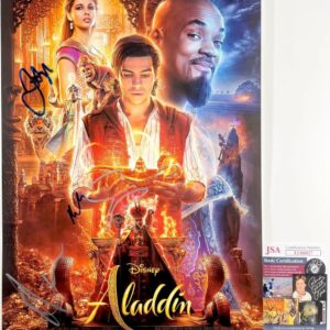 Disney Aladdin Live Action Cast Signed By 4 11x17 Poster Autograph JSA COA