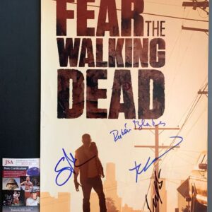 Fear The Walking Dead Cast Signed By 4 12x18 Poster Autographed JSA COA