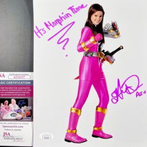 Hunter Deno Signed Power Rangers Pink Dino Fury 8x10 Photo Autograph JSA COA