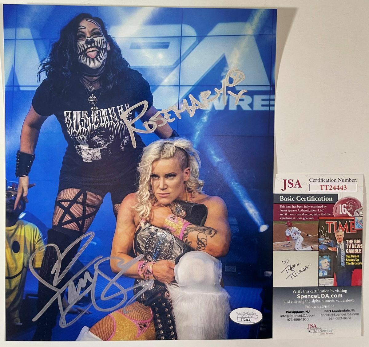 IMPACT Wrestling Knockouts Rosemary & Taya Valkyrie Signed 8x10 Photo JSA COA