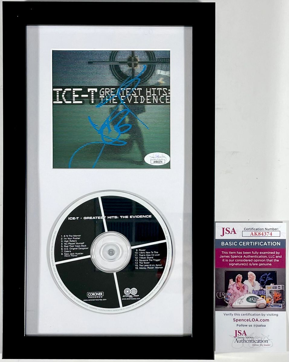 Ice-T Signed Greatest Hits The Evidence CD Booklet Framed & Matted JSA COA