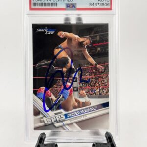 Jinder Mahal Signed 2017 Topps WWE Then Now Forever Card #150 PSA DNA Slabbed