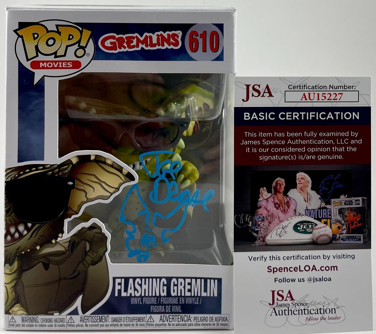 Joe Dante Signed Gremlins Flashing Gremlin Funko POP! #610 Autograph JSA COA