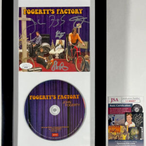 John Fogerty +4 Signed Fogerty's Factory CD Cover Framed Matte Display JSA COA