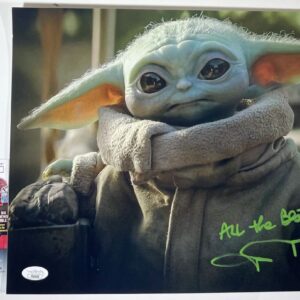 John Rosengrant Signed Star Wars Mandalorian Baby Yoda 11x14 Photo B JSA COA