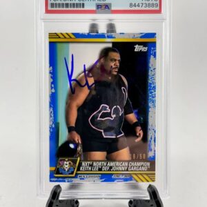 Keith Lee Signed 2021 Topps WWE NXT Trading Card #/50 Blue PSA DNA Slabbed