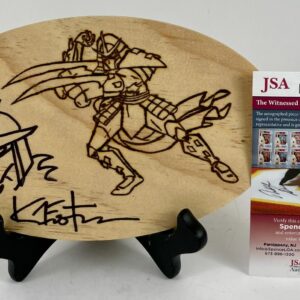 Kevin Eastman Signed Teenage Mutant Ninja Turtles Shredder Wood Burning JSA COA
