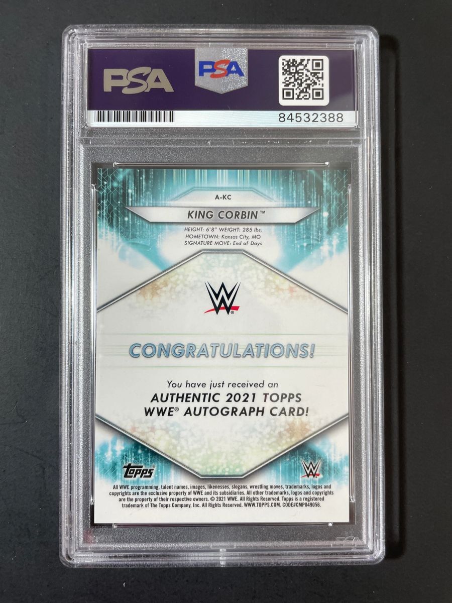 King Corbin Signed 2021 Topps WWE Autograph Trading Card A-KC PSA DNA Slabbed - Image 2