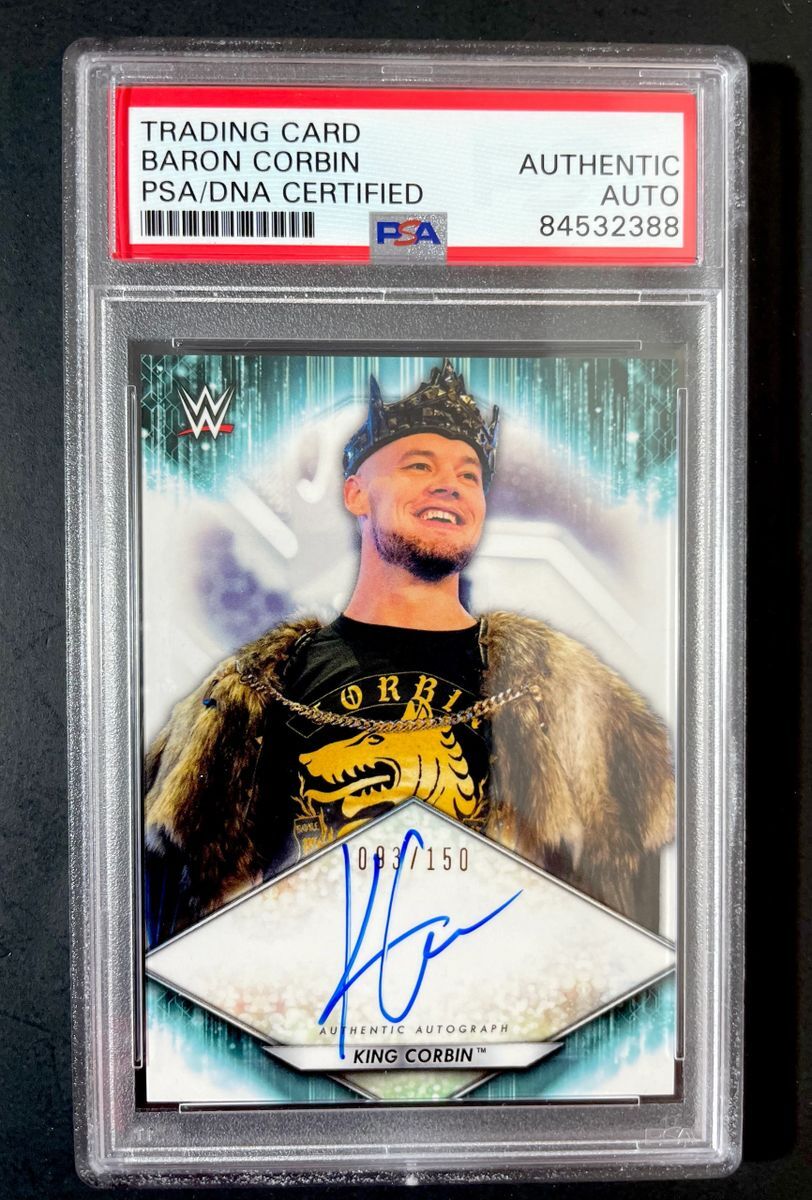 King Corbin Signed 2021 Topps WWE Autograph Trading Card A-KC PSA DNA Slabbed