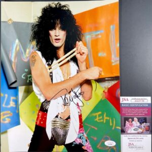 Motley Crue Drummer Tommy Lee Hand Signed 11x14 Photo C Autograph JSA COA
