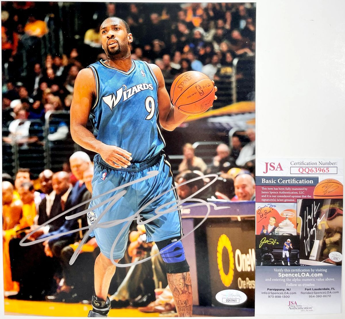 NBA Gilbert Arenas Signed Washington Wizards 8x10 Photo C Autograph JSA COA