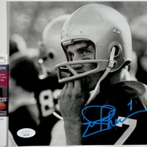 NCAA Joe Theismann Signed Notre Dame Fighting Irish B&W 8x10 Photo JSA COA