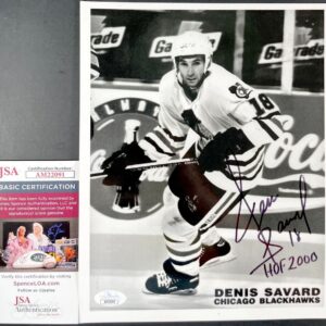 NHL Denis Savard Signed Chicago Blackhawks 8x10 Photo Autograph JSA COA