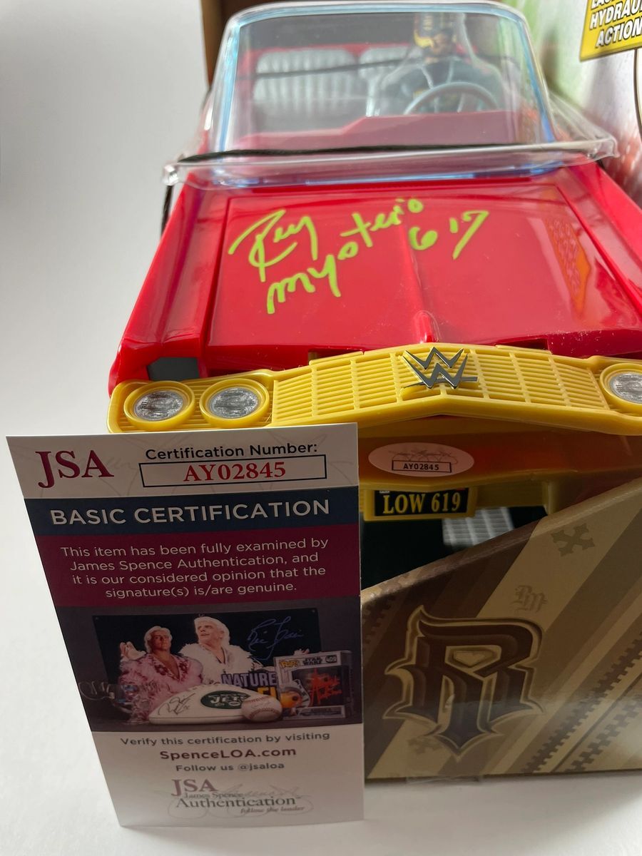 Rey Mysterio Signed WWE Mattel Lucha Low Rider Figure Set A Autograph JSA COA - Image 2