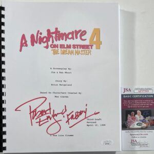 Robert Englund Signed A Nightmare On Elm Street 4 Full Script Freddy JSA COA