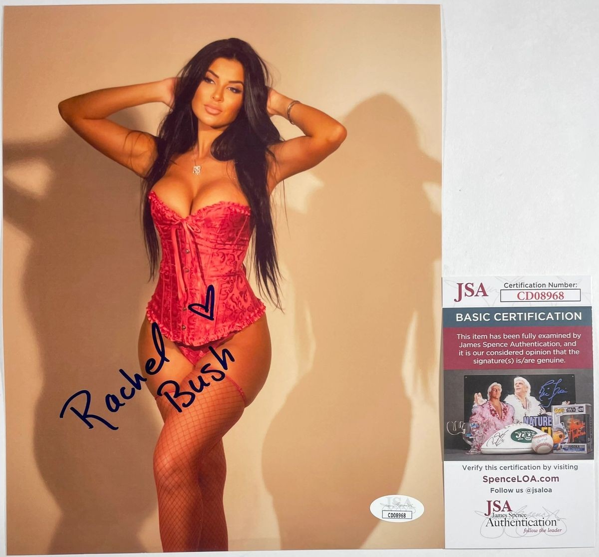 Sexy Model Rachel Bush Signed 8x10 Photo B Authentic Autograph FAU JSA COA