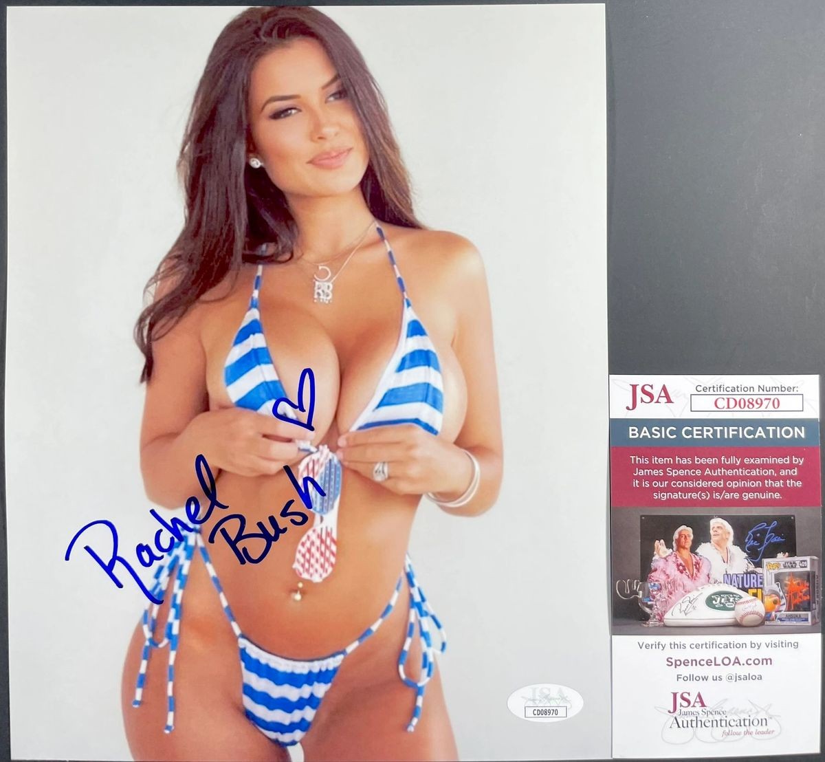 Sexy Model Rachel Bush Signed 8x10 Photo D Authentic Autograph FAU JSA COA