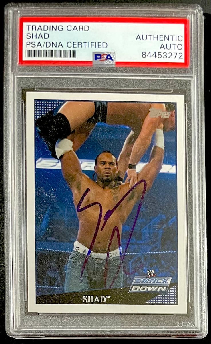Shad Gaspard Signed 2009 Topps WWE Trading Card #75 Autograph PSA DNA Slabbed