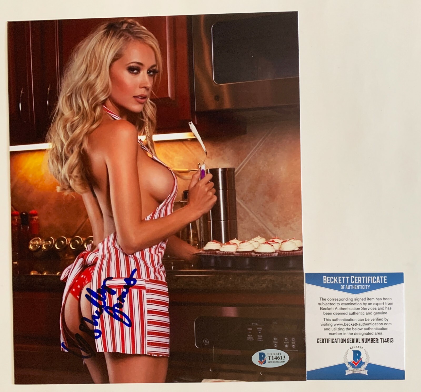 Shelby James Leger Signed 8x10 Photo Autograph Topless Hot Sexy Model BAS COA