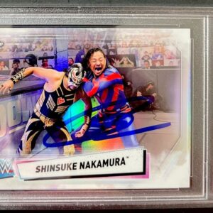 Shinsuke Nakamura Signed 2021 Topps Chrome WWE IV Trading Card PSA DNA Slabbed