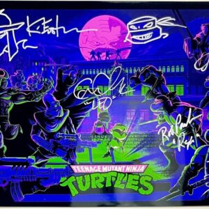 Teenage Mutant Ninja Turtles Cast Signed x5 11x17 Poster C Eastman TMNT JSA COA