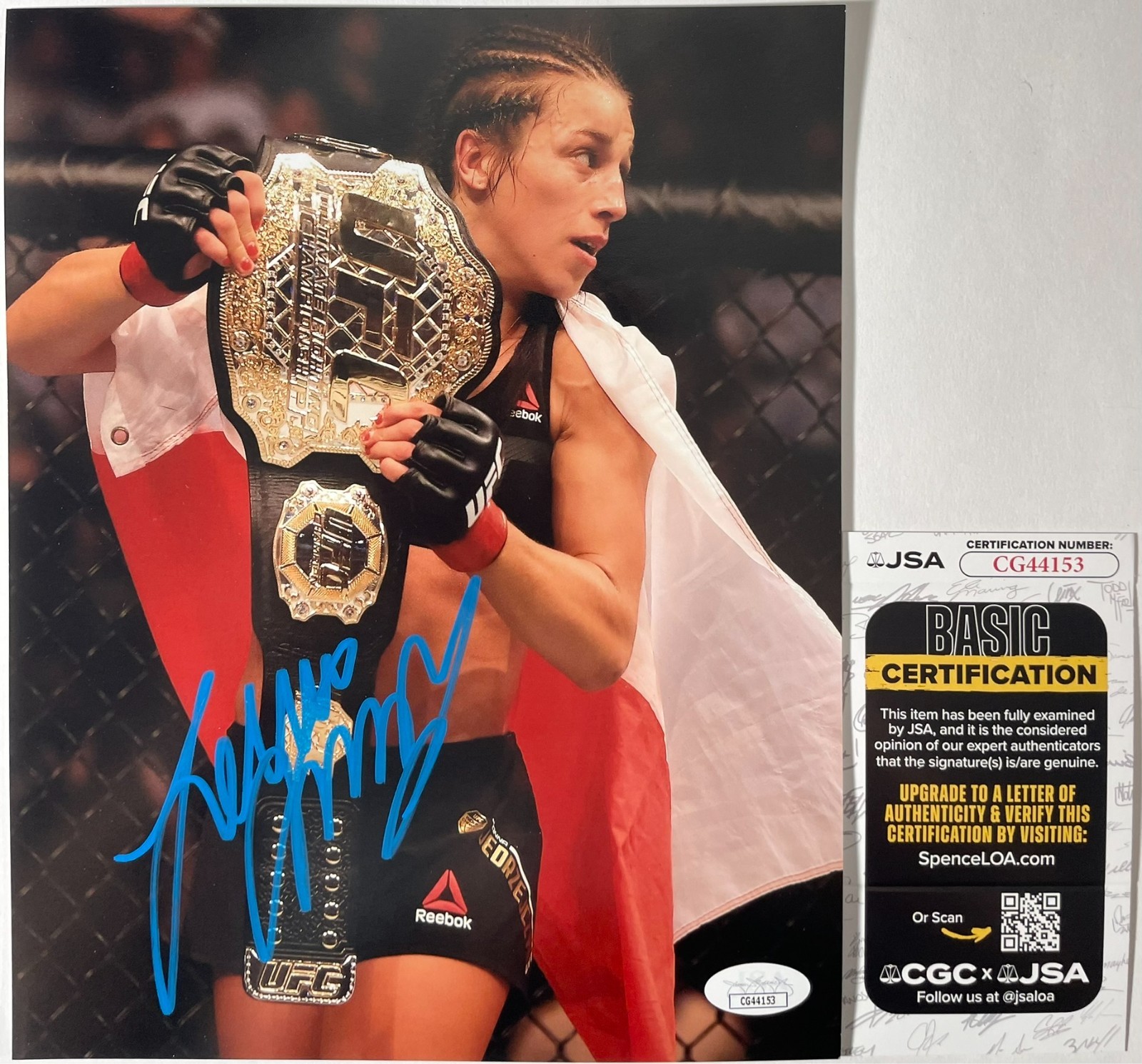 UFC MMA Fighter Joanna Jedrzejczyk Signed 8x10 Photo Authentic Autograph JSA COA