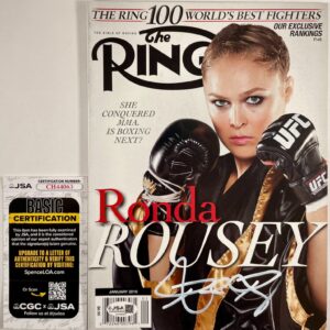 UFC Ronda Rousey Signed The Ring Magazine Jan 2016 Authentic Autograph JSA COA