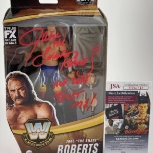 WWE Jake The Snake Roberts Signed Mattel Legend Elite Wrestling Figure C JSA COA