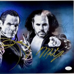 WWE Matt Hardy & Jeff Hardy Signed Hardy Boyz 11x14 Photo R Autograph JSA COA