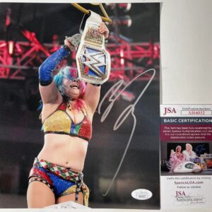 WWE NXT Asuka Signed Championship Belt 8x10 Photo B Autograph JSA COA