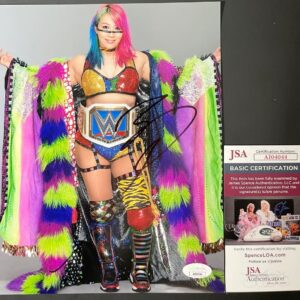 WWE NXT Asuka Signed Championship Belt 8x10 Photo H Autograph JSA COA