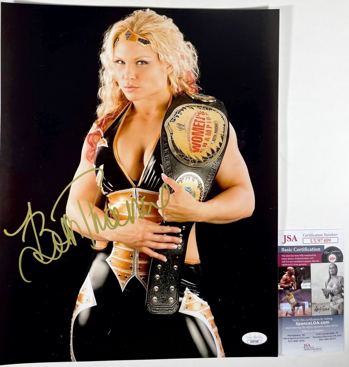 WWE NXT Beth Phoenix Signed 11x14 Photo A Autograph WrestleMania JSA COA