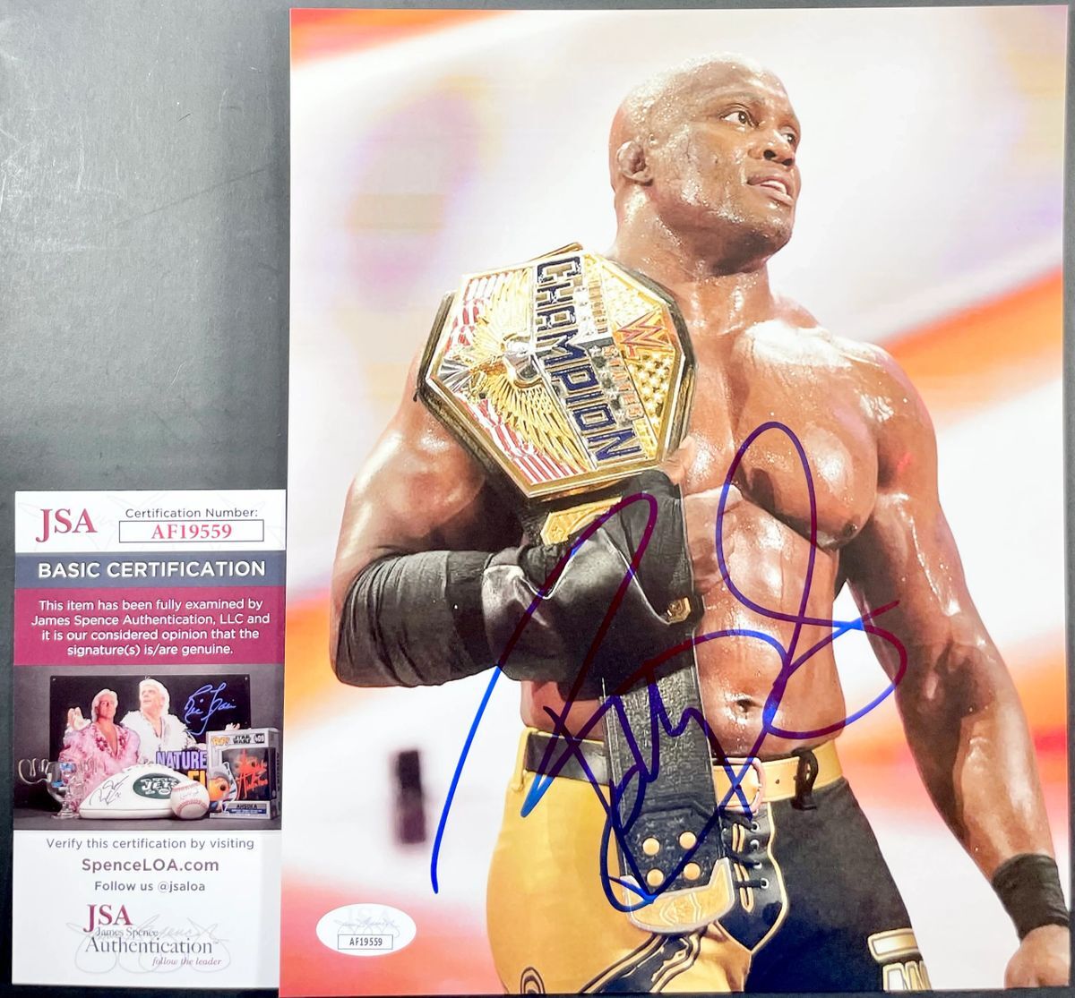 WWE NXT Bobby Lashley Signed 8x10 Photo E Autograph Wrestlemania JSA COA