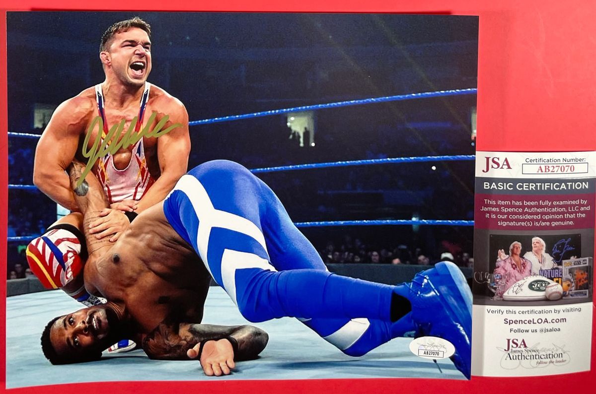 WWE NXT Chad Gable Signed 8x10 Photo C Autograph Alpha Academy JSA COA
