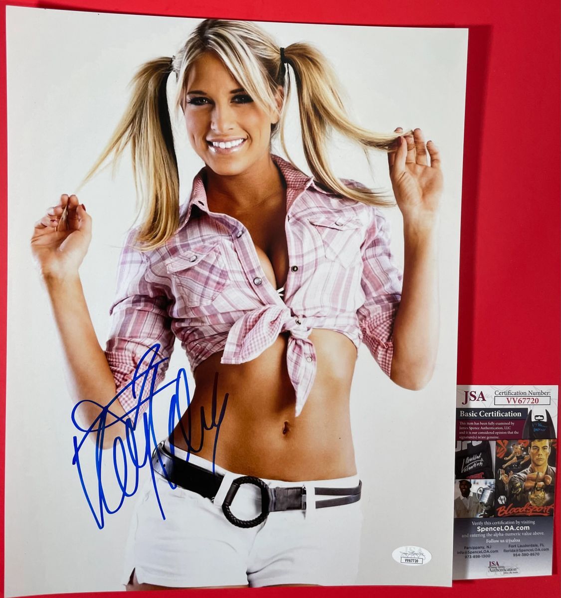 WWE NXT Diva Kelly Kelly Barbie Blank Signed 11x14 Photo J Autograph JSA COA