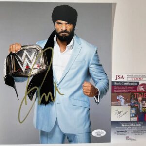 WWE NXT Jinder Mahal Signed 8x10 Photo H Autograph WrestleMania JSA COA