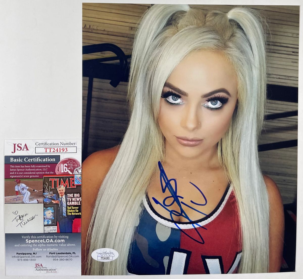 WWE NXT Liv Morgan Signed 8x10 Photo B Autograph WrestleMania JSA COA