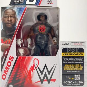 WWE NXT Omos Signed Mattel Elite Wrestling Figure Authentic Autograph JSA COA